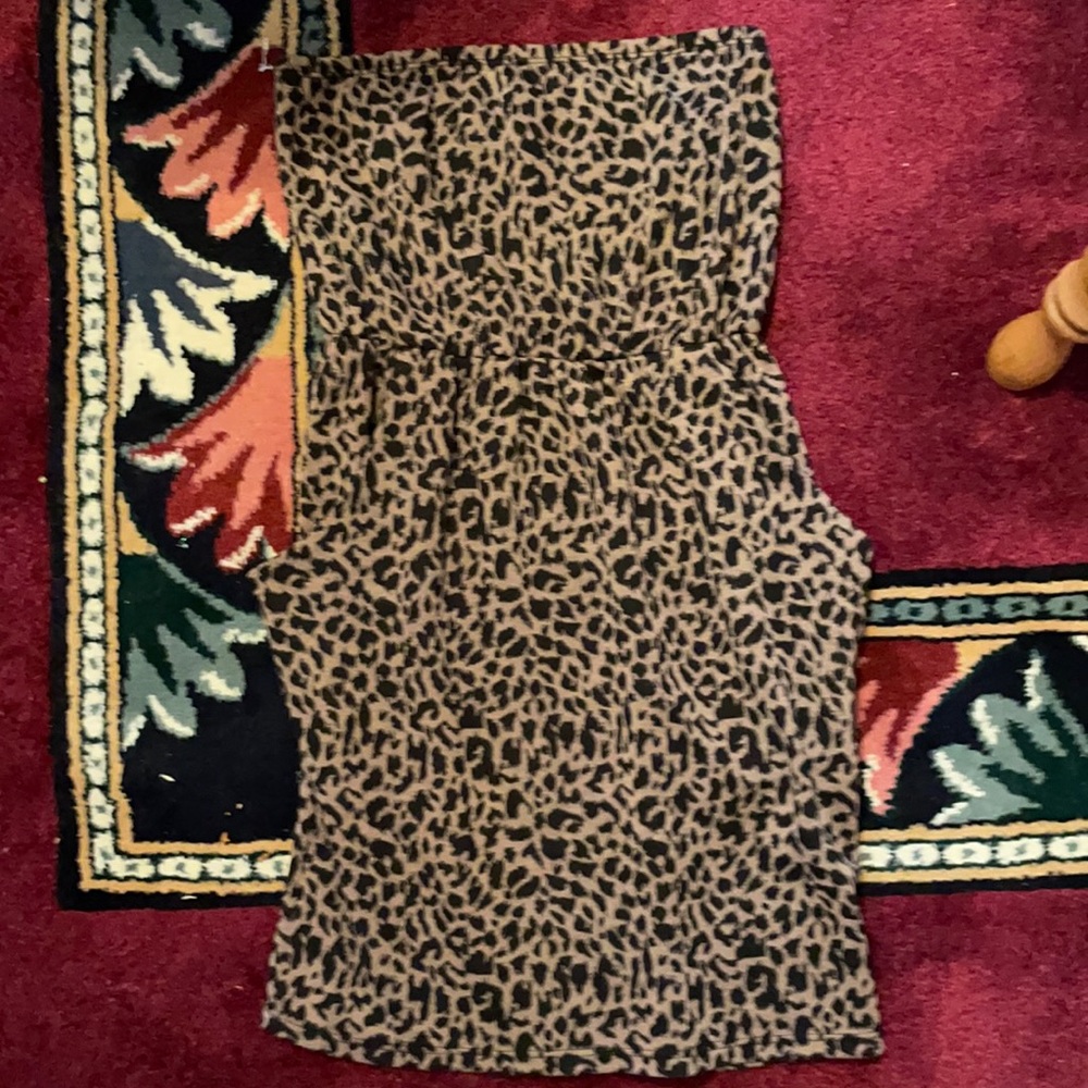 Leopard tube dress with pockets